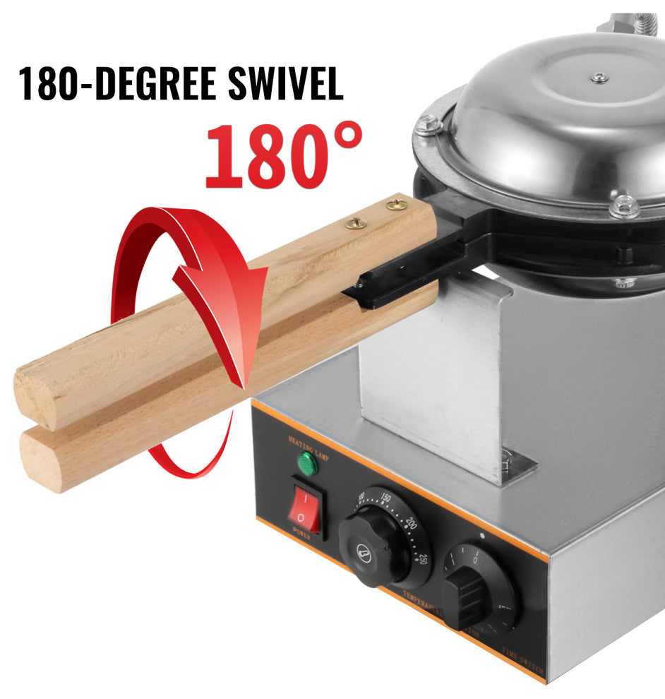 VEVOR Electric Egg Cake Oven Egg Bread Maker Waffle Stainless Steel Machine