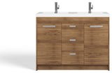 The Ashland Bathroom Vanity, Oak, 48", Double Sink, Freestanding