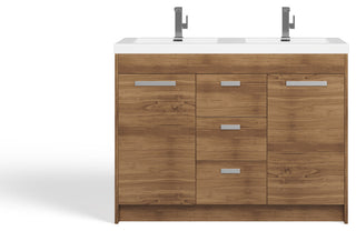 The Ashland Bathroom Vanity, Oak, 48", Double Sink, Freestanding