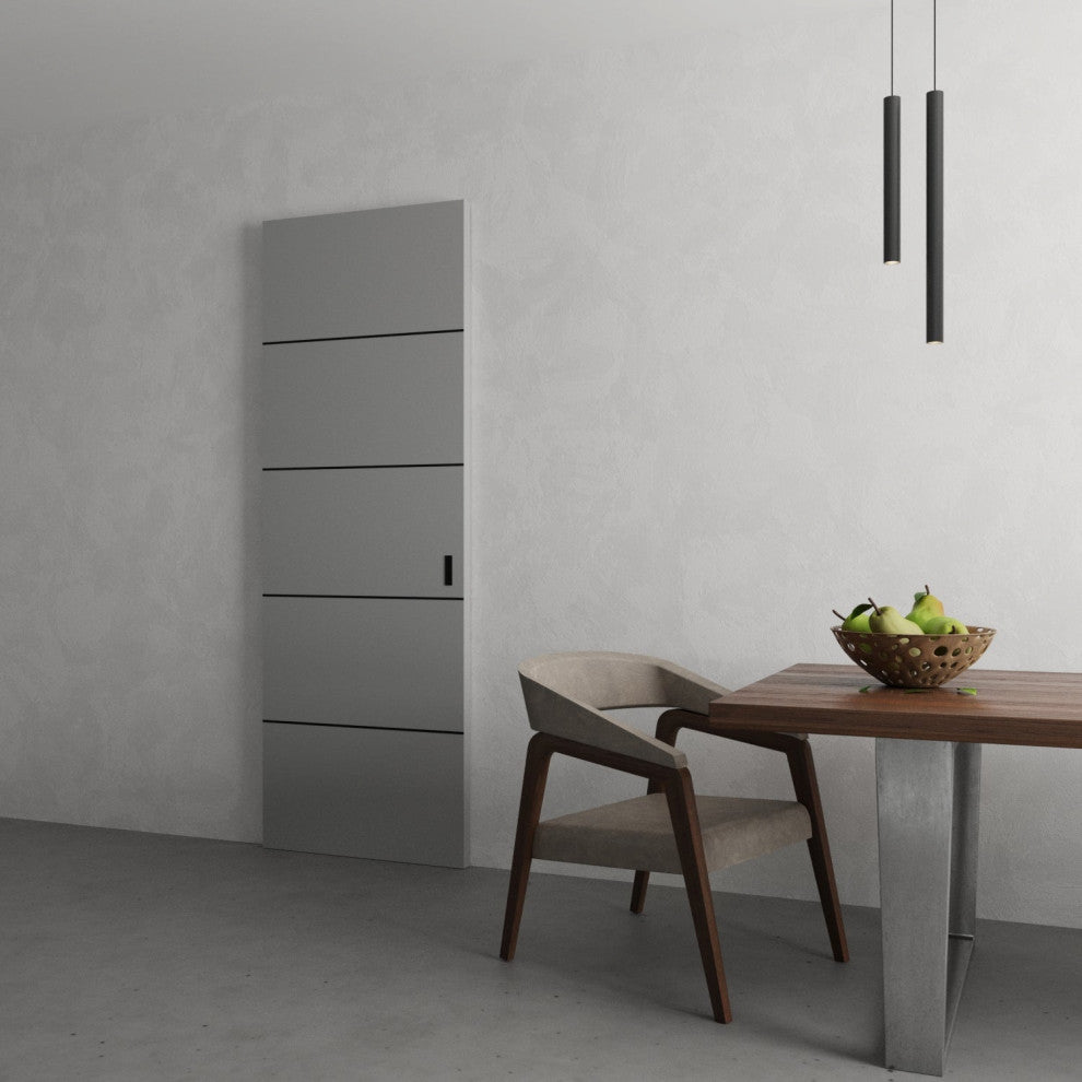 Hidden Barn Planum 0015 Matte Grey Flush Magic Concealed Sliding Set 4