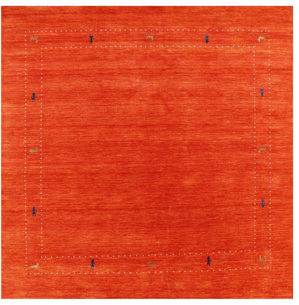 6' Square Persian Gabbeh Handmade Rug Q6980
