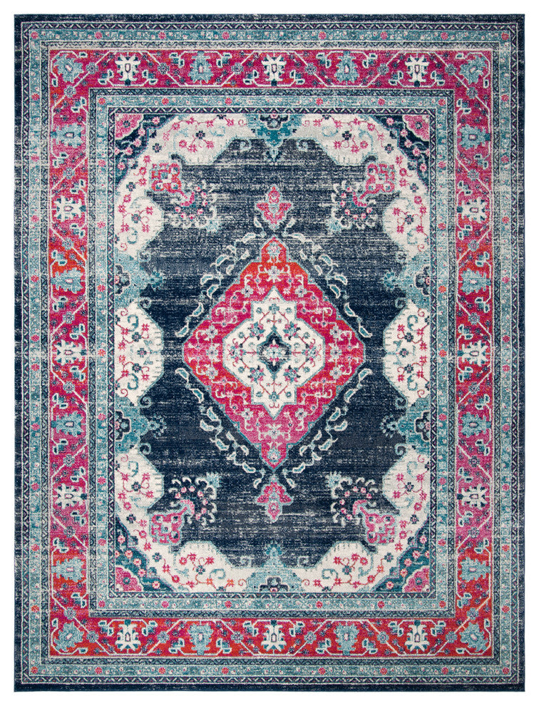 Safavieh Evoke Collection EVK250 Rug, Navy/Fuchsia, 9'x12'