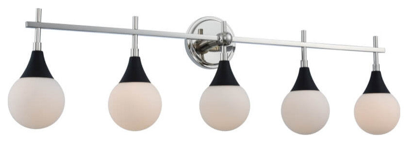 Kalco Lighting Bogart 5 Light Bath Lighting in Matte Black-Polished Nickel