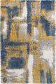Noori Rug Shag Walsh Blue/Gold Round Rug