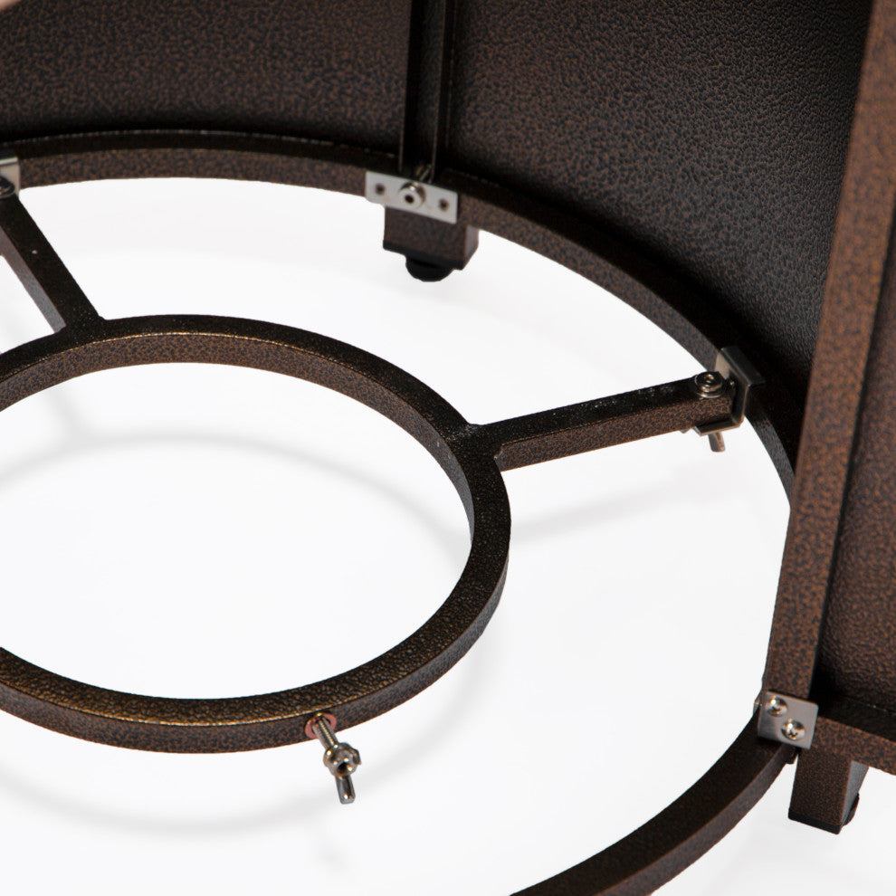 LeisureMod Walbrooke Patio Round Tank Holder With Slats Design, Brown