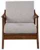 Alpine Furniture Slate Wood Lounge Chair with Removable Cushions in Brown-Gray