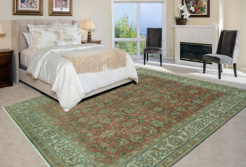 Fine Vintage Distressed Shafi Rose Rug