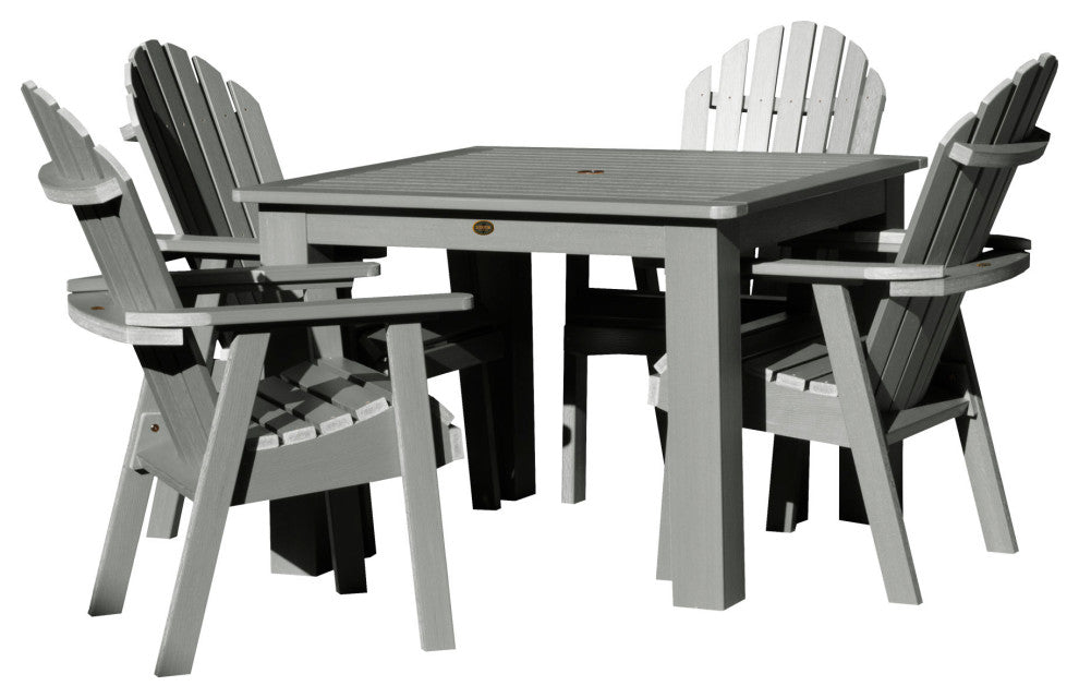 Muskoka 5-Piece Square Bistro Dining Set, Weathered Acorn, Coastal Teak