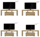Walnut TV Stand with LED RGB Lights Flat Screen Particle Board TV Cabinet