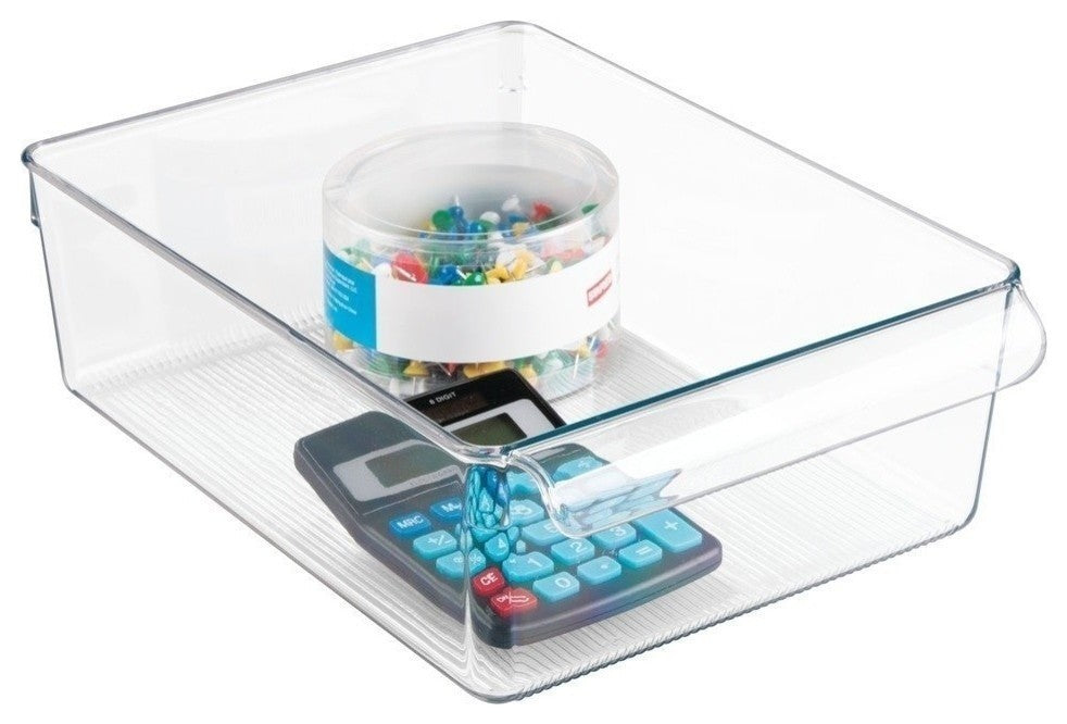 InterDesign Linus Pullz Storage Bin, Clear, Plastic