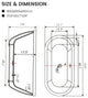 Vanity Art Freestanding Acrylic Soaking Bathtub, White, 71" x 34"