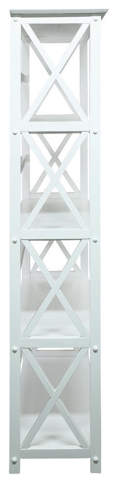 0Montego 5-Shelf Bookcase-White