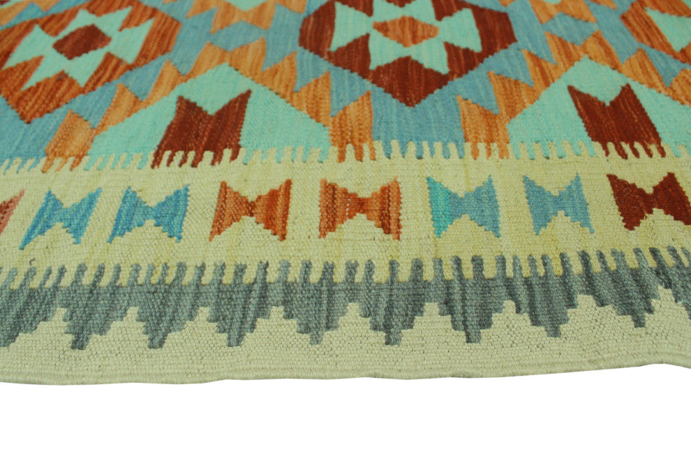 Sangat Kilim Aflah Ivory/Burgundy Runner, 2'6x7'9