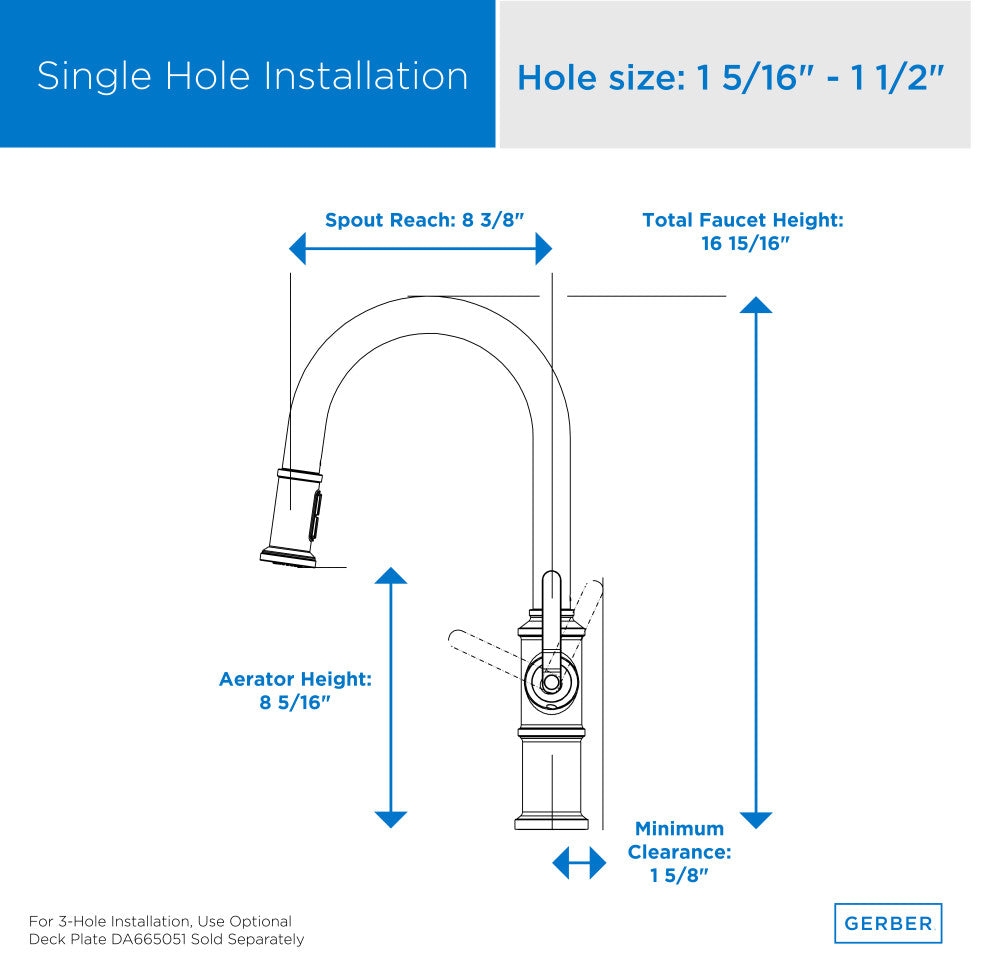 Kinzie Single Handle Pull-Down Kitchen Faucet Stainless Steel