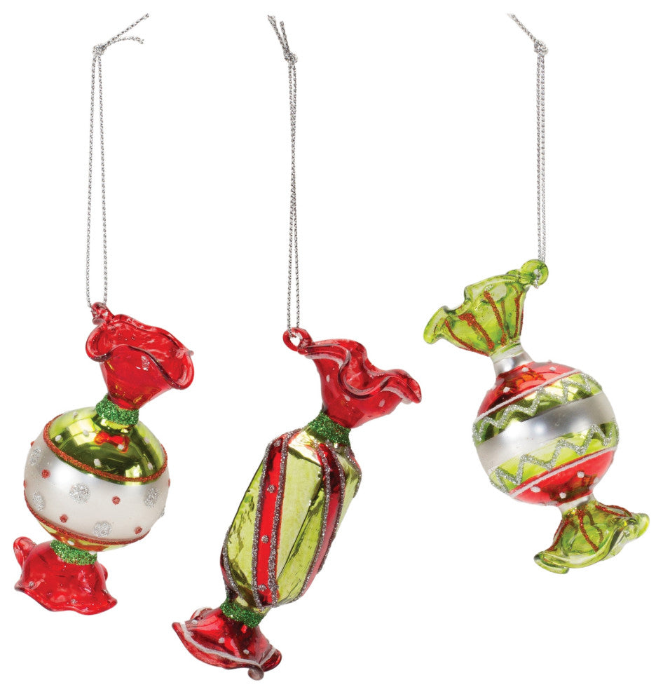 Glass Wrapped Candy Ornament, 12-Piece Set