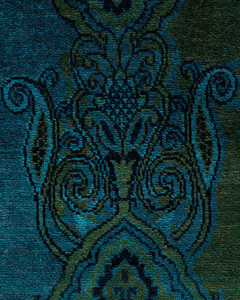 Overdyed, One-of-a-Kind Hand-Knotted Area Rug Blue, 4'2"x6'7"