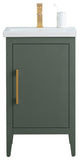Vanity Art Bathroom Vanity With Sink, Vintage Green, 20", Single Sink, Golden Brushed