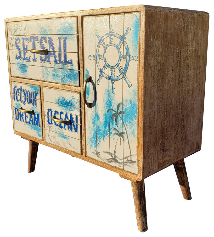 Seaside Mango Wood Chest With 3 Drawers