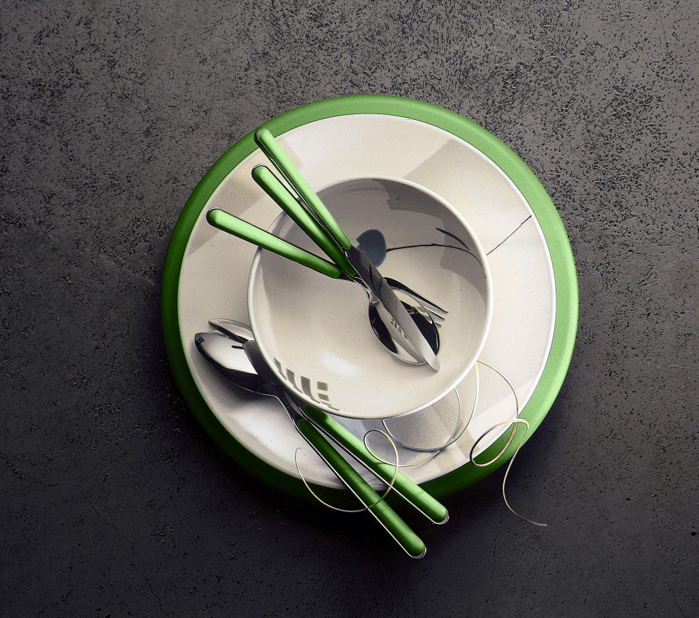Fantasia Flatware Set, Apple Green, 20 Pcs.