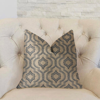 Anise Black and Beige Luxury Throw Pillow, 18"x18"