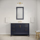 Elizabeth 48" Single Sink Carrara White Marble Vanity, Monarch Blue