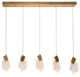 LNC Marvinbell 5-Light 37.4" Modern Cluster LED Kitchen Island Light, Gold