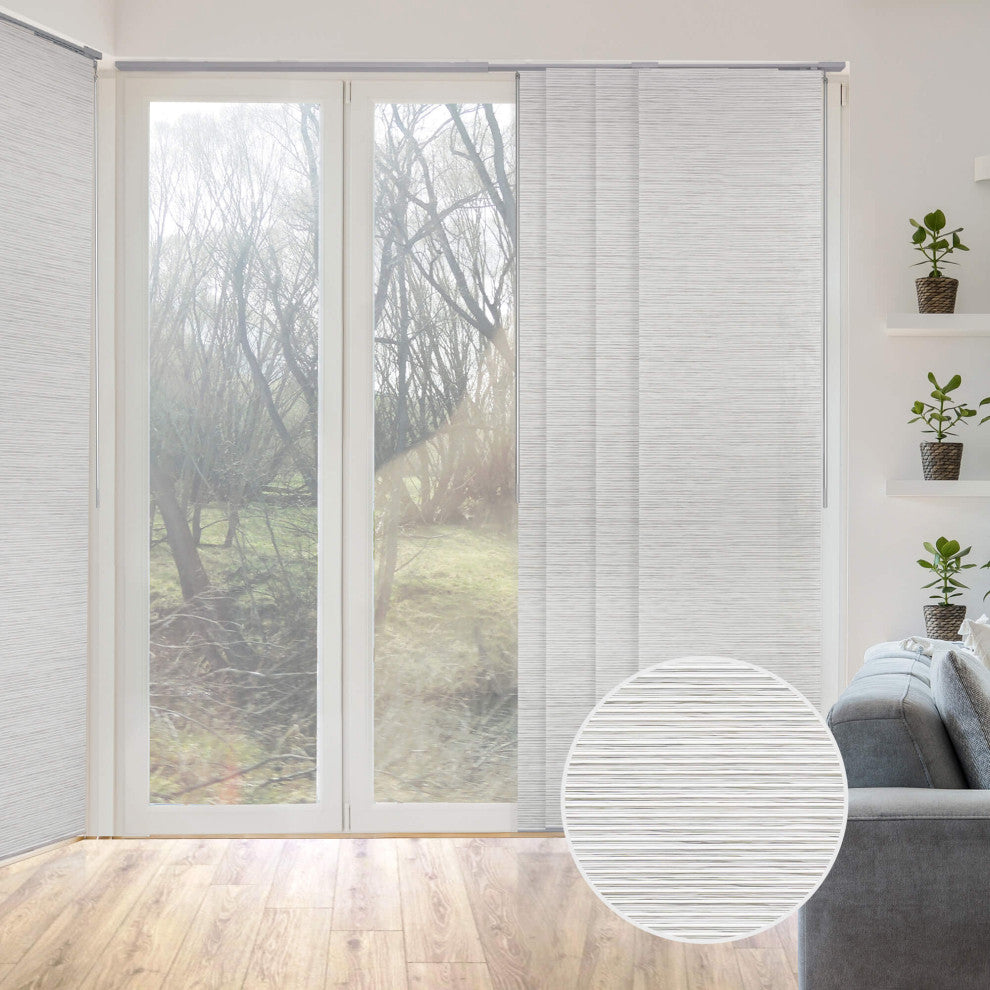 Adjustable Sliding Panel Track Blind 45.8"-86" W x 96" L, Classic, Marble