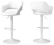 36" White Metal Low Back Bar Height Bar Chair With Footrest
