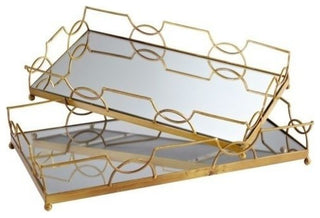 Cyan Design Nephrite Trays, Satin Nickel