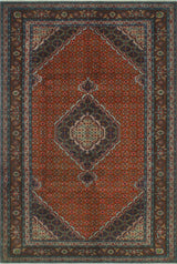 Fine Vintage Distressed Sabite Rust/Navy Rug, 6'4x9'5