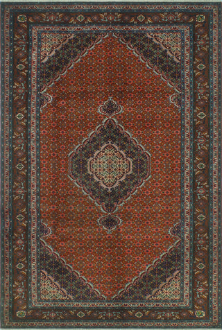 Fine Vintage Distressed Sabite Rust/Navy Rug, 6'4x9'5