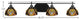 Odyssey 4 Light Bath Bar In Matte Black Finish With 7" Ivory Cypress Art Glass