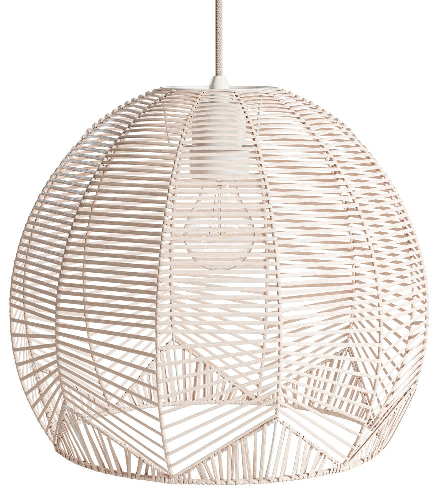 Kenroy 94179RAT 1-Light Pendant, Noel Collection, Rattan Finish