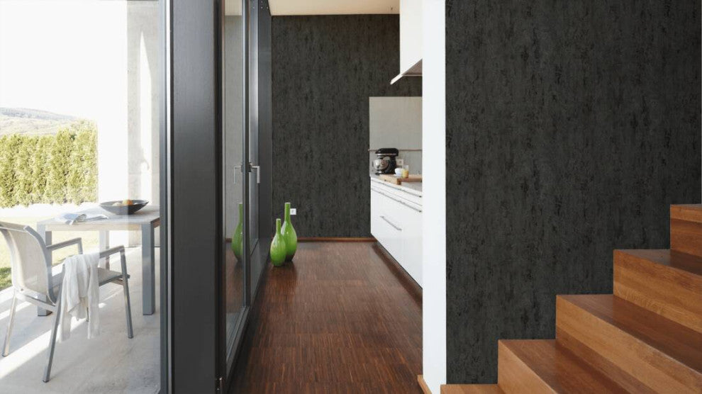 Textured Wallpaper Concrete Structures, 326515, Black Gray Metallic, Sample