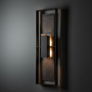 Shadow Box Tall Outdoor Sconce-Coastal Black-Slate