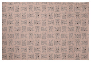Criss Cross Bunnies Easter Chenille Rug, Sunwashed Red, 4'x6'