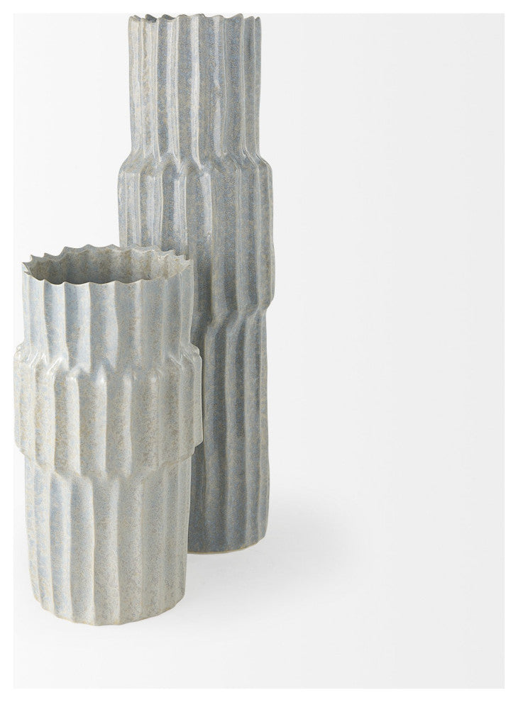 23" Jumbo Organic Textured Gray Vase