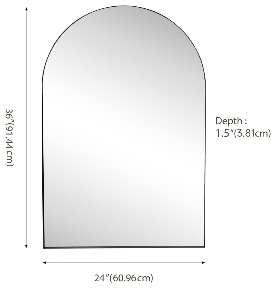 Elodie Medium Arched Metal Framed Wall Mounted Mirror