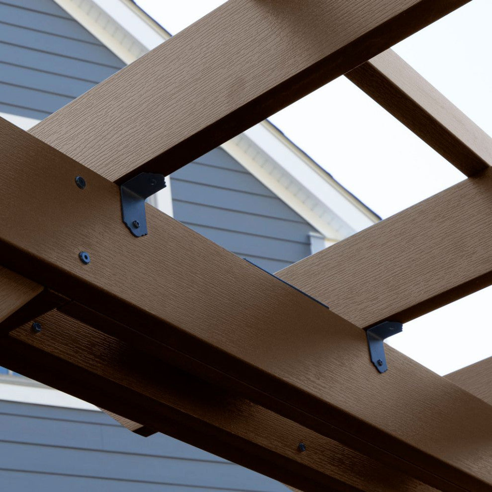 Bodhi Pergola and Lehigh Swing Set, Weathered Acorn