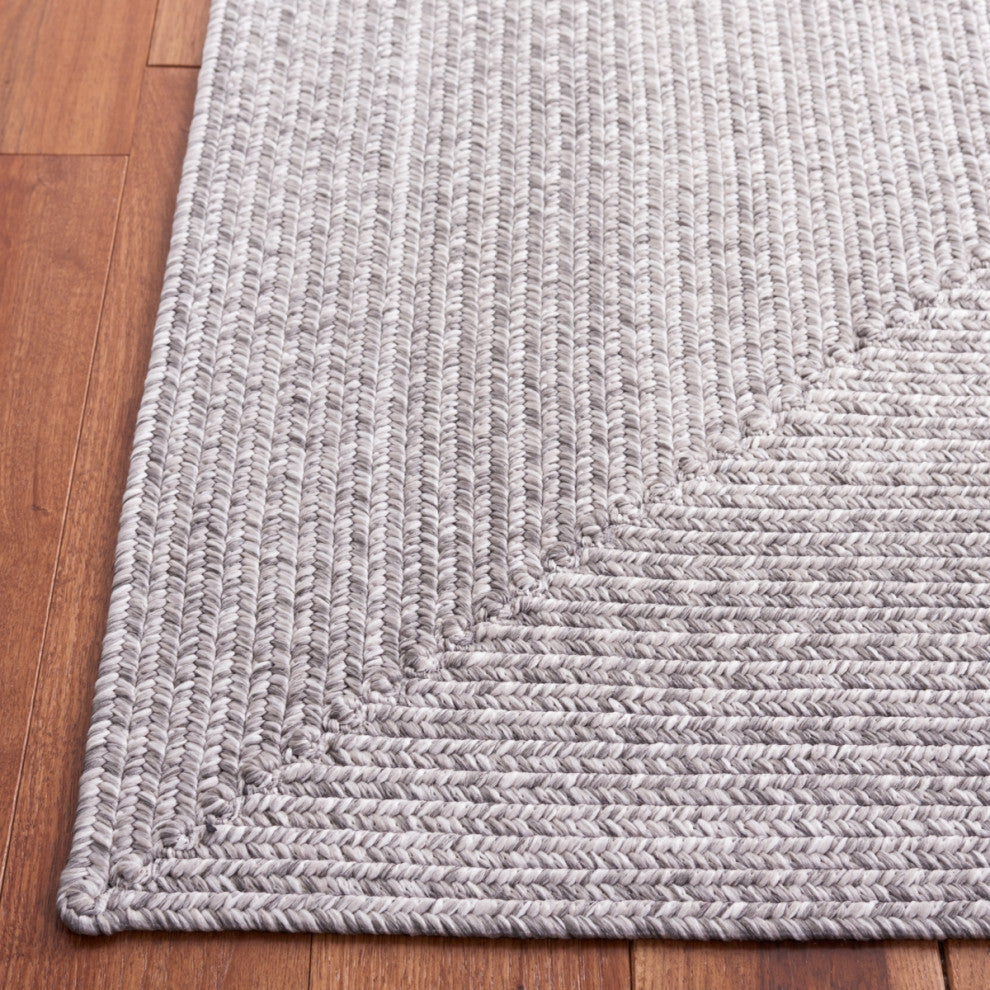 Safavieh Braided BRA220 Rug Machine-Washable, Grey, 9' Square