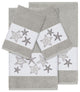 Lydia 4-Piece Embellished Towel Set, Light Gray
