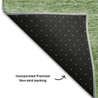 Premium Machine Washable Mayfield AMF696 Green 2'3" x 7'6" Runner Rug