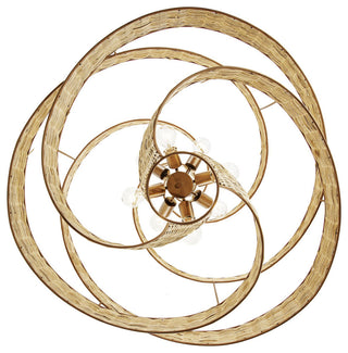 Flow 8-Lt Twist Pendant - Baguette/Natural Rattan