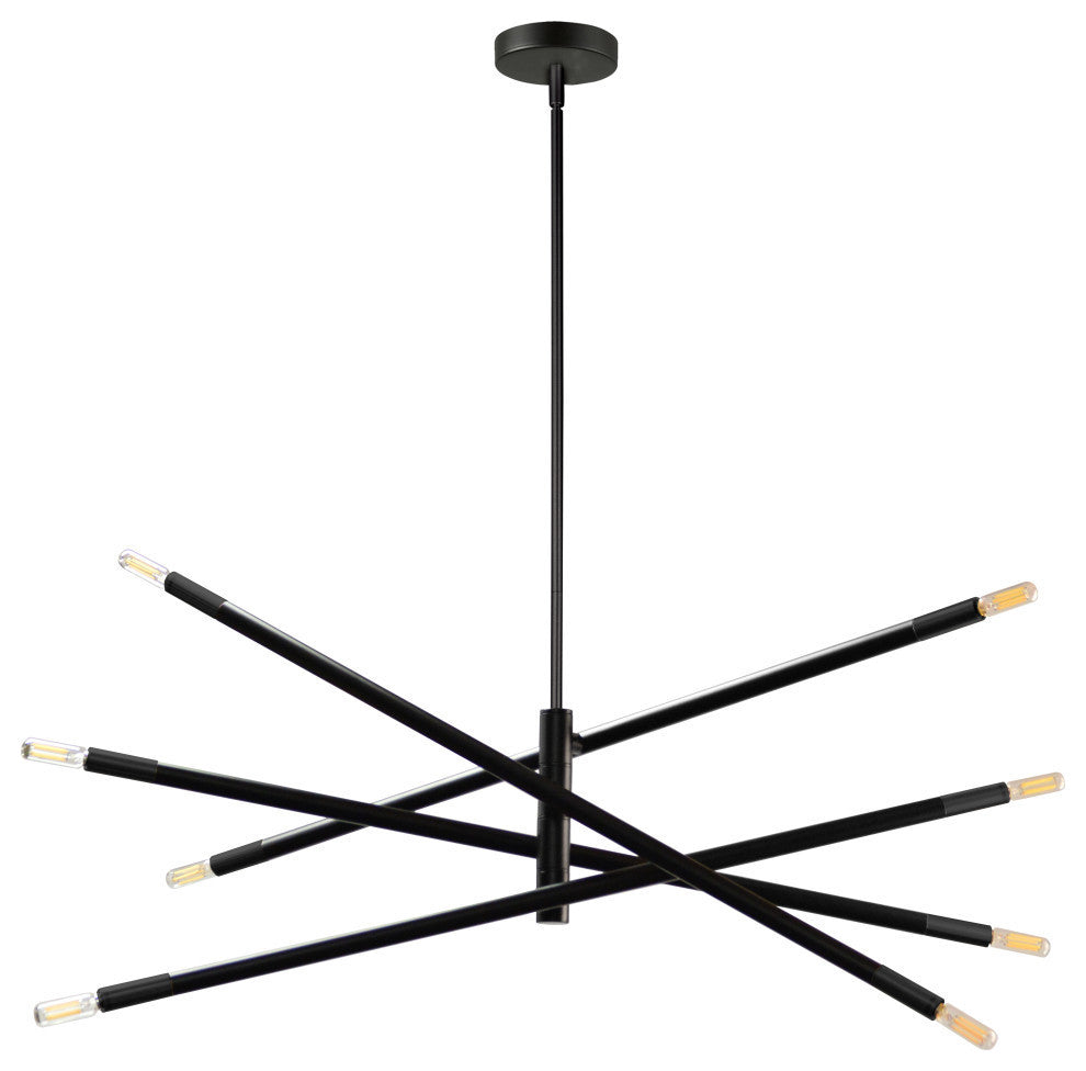 8-Light Pendant, Matte Black