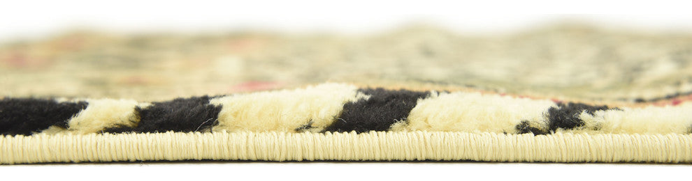 Unique Loom Cream Jungle Wildlife 3' 3 x 5' 3 Area Rug