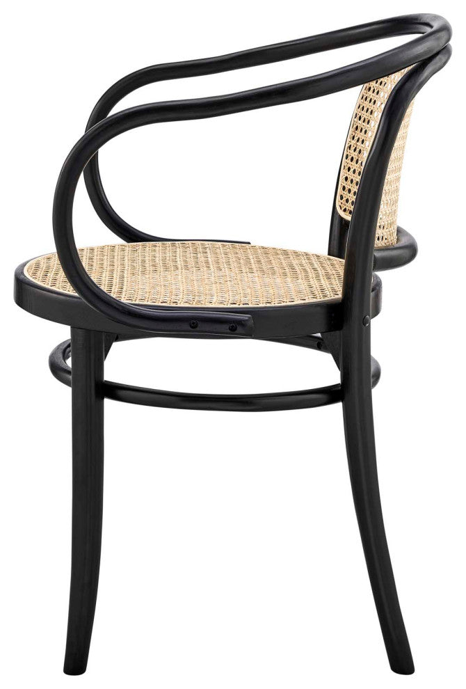 Side Dining Chair, Set of 2, Black, Wood, Modern, Cafe Bistro Hospitality