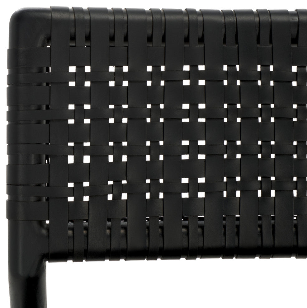 Safavieh Couture Valdina Woven Leather Acccent, Black