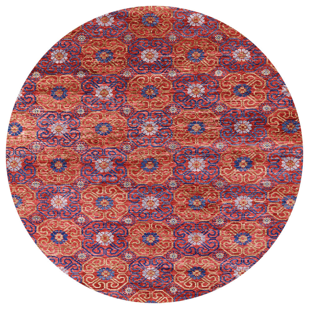 Ahgly Company Indoor Round Mid-Century Modern Area Rugs, 8' Round
