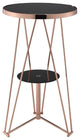 Double Sphere Glass and Rose Gold Bar Table