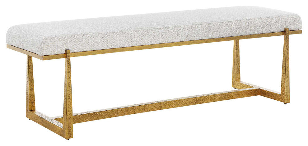 Uttermost Midas Antique Gold Bench